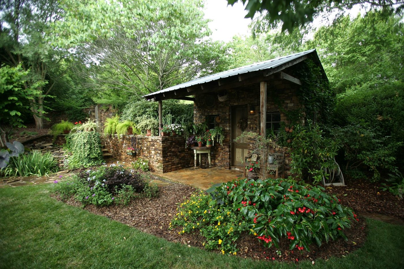 Garden cabin landscape