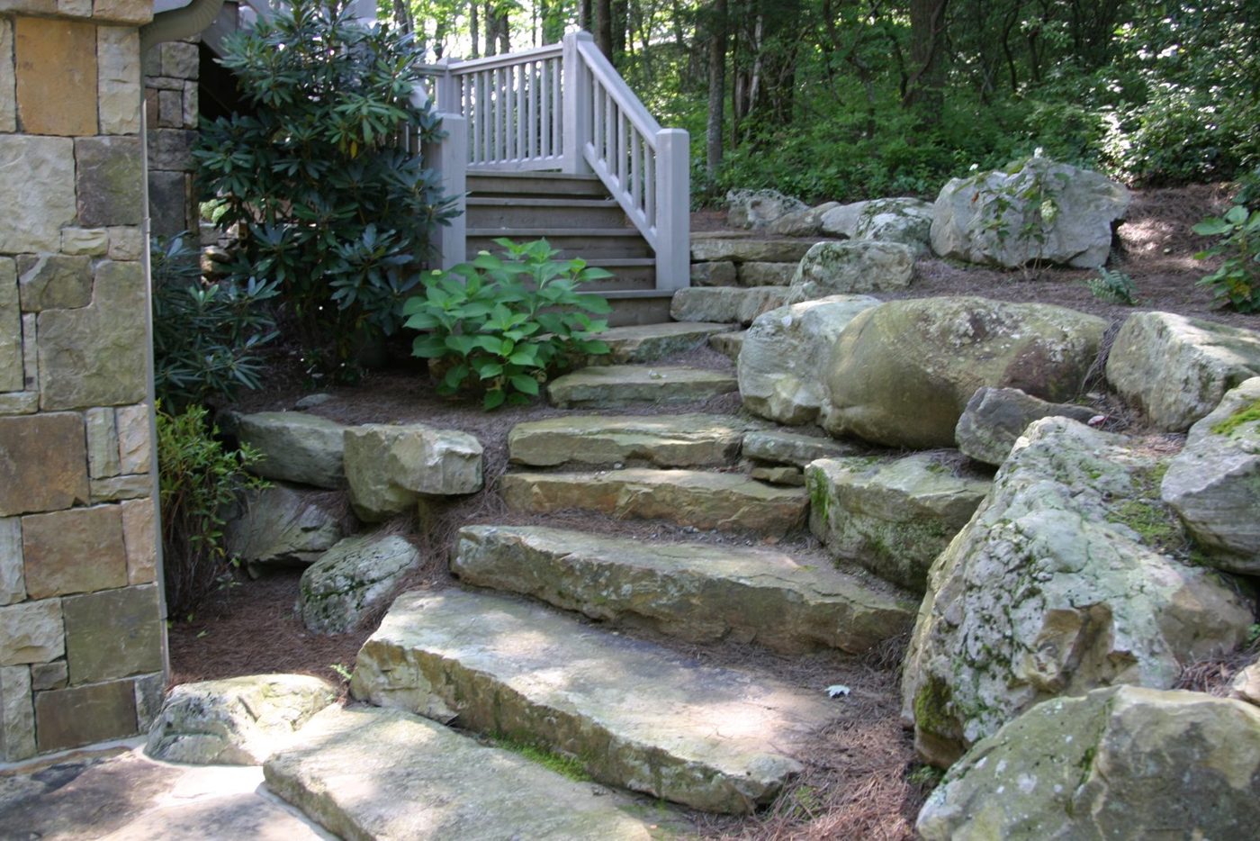 Natural stone steps